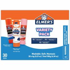 Elmer's Glue Sticks Variety Pack - 30 / Box - Purple, Blue