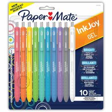 Paper Mate InkJoy Gel Pens - Assorted Ink - Gel-based - Assorted Barrel - 10 / Pack