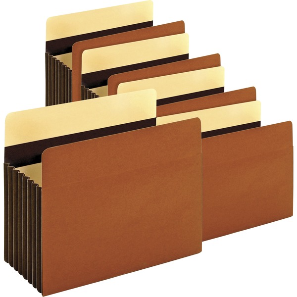 Pendaflex Letter Recycled Expanding File - 8 1/2" x 11" - 1600 Sheet Capacity - 7" Expansion - Tyvek, Redrope, Redrope - Brown - 10% Recycled - 5 / Box
