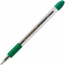 Pentel R.S.V.P. Ballpoint Stick Pens - Medium Pen Point - 1 mm Pen Point Size - Refillable - Green - Clear Barrel - Stainless Steel Tip - 1.0 Dozen