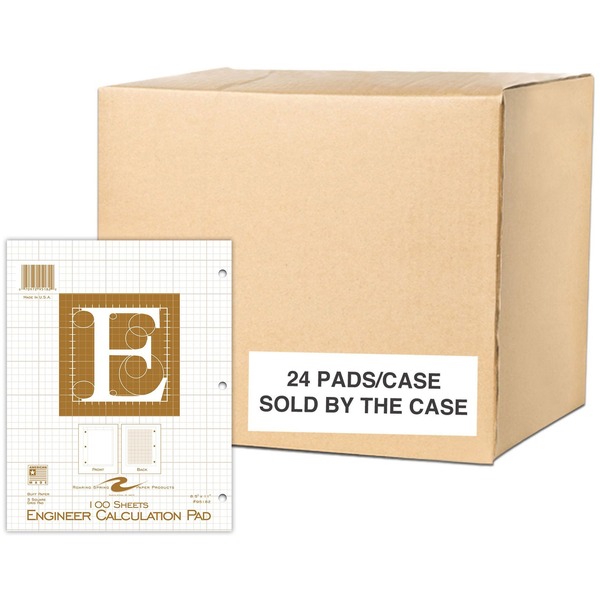 Roaring Spring 5x5 Grid Engineering Pad - 100 Sheets - 200 Pages - Printed - Glued - Back Ruling Surface - 3 Hole(s) - 20 lb Basis Weight - 75 g/m² Grammage - 11" x 8 1/2" - 0.40" x 8.5" x 11" - Buff Paper - 1 Each