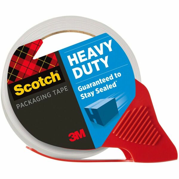Scotch Heavy-Duty Shipping/Packaging Tape - 54.60 yd Length x 1.88" Width - 3.1 mil Thickness - 3" Core - Synthetic Rubber Resin - 3.10 mil - Dispenser Included - Breakage Resistance, Split Resistant, Tear Resistant - For Packing, Mailing, Moving, Shipping, Sealing - 1 Each - Clear