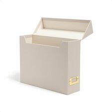 Smead Letter Box File - 8 1/2" x 11" - Linen, Paper, Metal - Beige - 0% Recycled - 1 Each