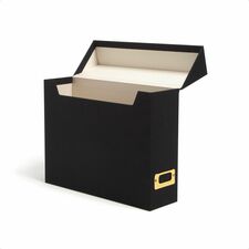Smead Letter Box File - 8 1/2" x 11" - Linen, Paper, Metal - Charcoal - 0% Recycled - 1 Each