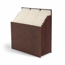 Smead Stadium 1/3 Tab Cut Letter Expanding File - 8 1/2" x 11" - 11 3/4" Expansion - 12 Pocket(s) - 11 Divider(s) - Paper, Linen - Saddle - 0% Recycled - 1 Each