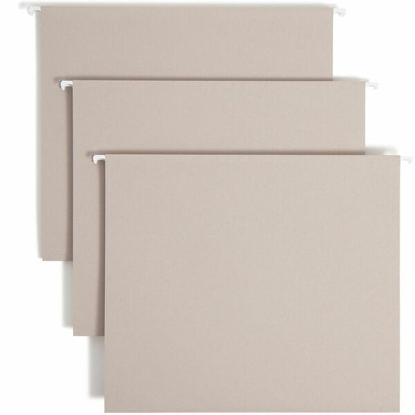 Smead TUFF 1/3 Tab Cut Letter Recycled Hanging Folder - 8 1/2" x 11" - 2" Expansion - Top Tab Location - Steel Gray - 10% Recycled - 18 / Box