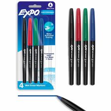 Expo Vis-A-Vis Wet-Erase Markers - Assorted Ink - 4 / Pack