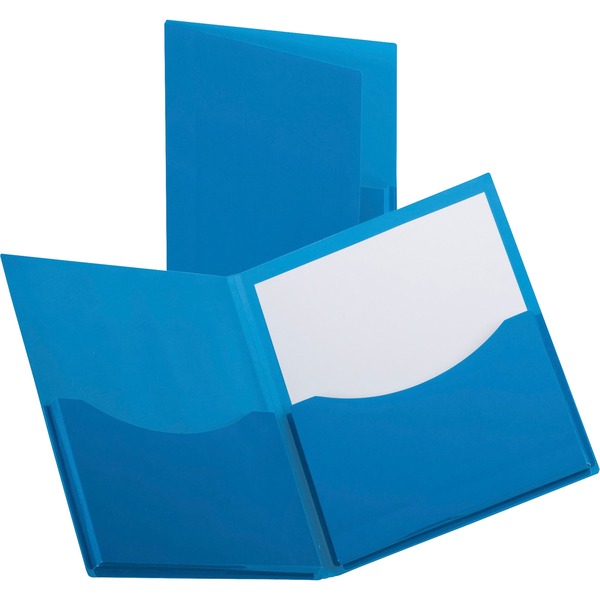 Oxford Letter Pocket Folder - 8 1/2" x 11" - 200 Sheet Capacity - 2 Pocket(s) - Navy - 20 / Box