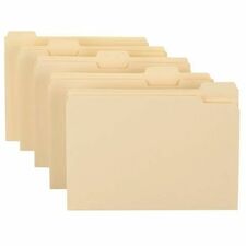 Pendaflex Essentials 1/5 Tab Cut Letter Recycled Top Tab File Folder - 8 1/2" x 11" - 3/4" Expansion - Top Tab Location - Assorted Tab Position - Manila - Manila - 10% Recycled - 100 Box