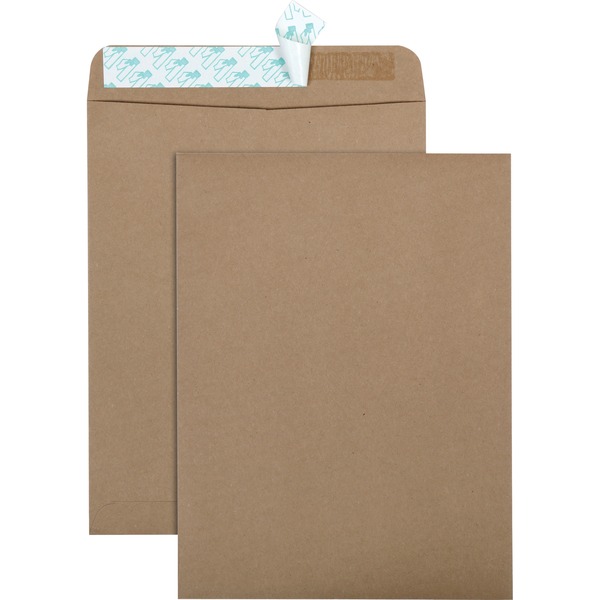 Quality Park 9 x 12 Catalog Mailing Envelopes with Redi-Strip® Self-Seal Closure - Catalog - 9" Width x 12" Length - 24 lb - Peel & Seal - 100 / Box - Kraft