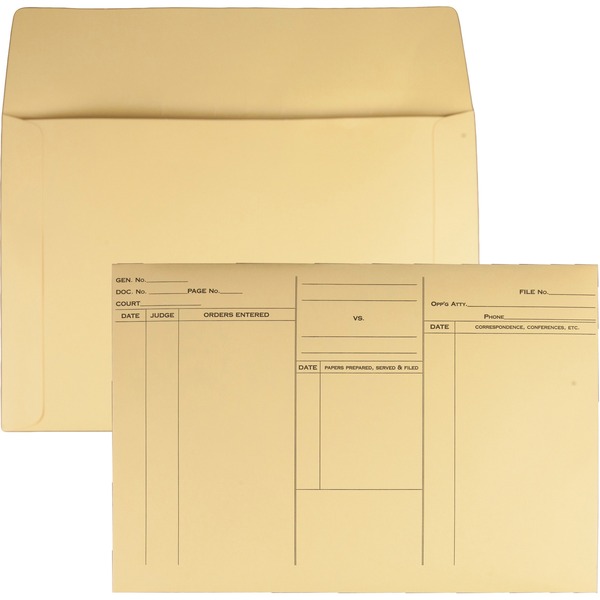 Quality Park Attorney's File Style Fold Flap Envelope - Document - 14 3/4" Width x 10" Length - 100 / Box - Buff