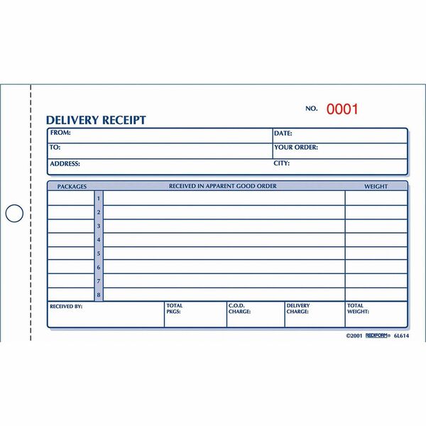 Rediform Carbonless Delivery Receipt Books - 50 Sheet(s) - 2 PartCarbonless Copy - 4.25" x 6.37" Form Size - White, Manila - 1 Each