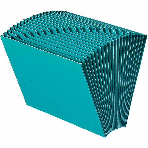 Smead Colored Letter Recycled Expanding File - 8 1/2" x 11" - 7/8" Expansion - 21 Pocket(s) - Teal - 10% Recycled - 1 Each