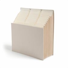Smead Stadium 1/3 Tab Cut Letter Expanding File - 8 1/2" x 11" - 11 3/4" Expansion - 12 Pocket(s) - 11 Divider(s) - Paper, Linen - Beige - 0% Recycled - 1 Each