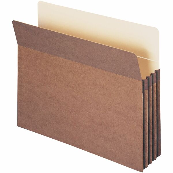 Smead Straight Tab Cut Letter Recycled File Pocket - 8 1/2" x 11" - 3 1/2" Expansion - Redrope - Redrope - 100% Recycled - 25 / Box