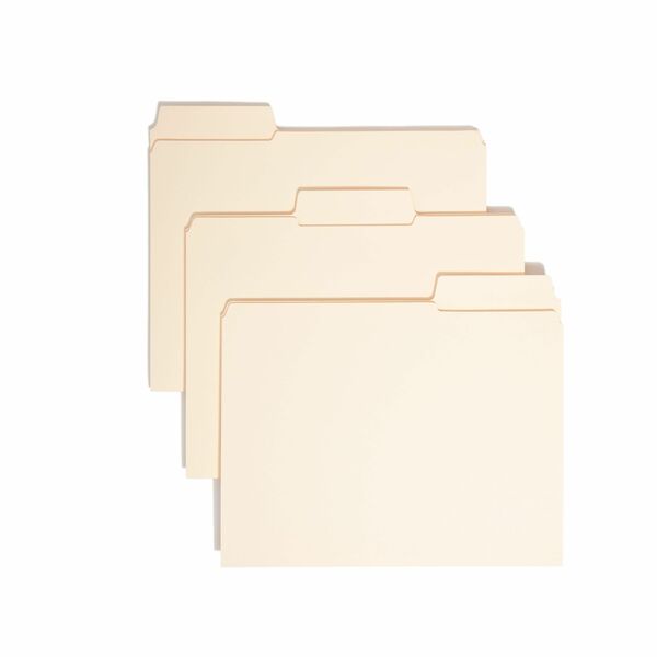 Smead SuperTab 1/3 Tab Cut Letter Recycled Top Tab File Folder - 8 1/2" x 11" - 3/4" Expansion - Top Tab Location - Assorted Position Tab Position - Blue, Green, Yellow, Red - 10% Recycled - 100 / Box
