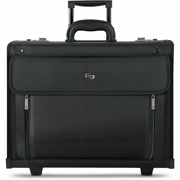 Solo Carrying Case (Roller) for 16" Notebook - Black - Polyvinyl, Polyester Body - Handle - 13.8" Height x 18" Width x 8.3" Depth - 1 Each