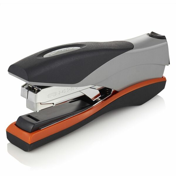 Swingline Optima 40 Desk Stapler - 40 of 20lb Paper Sheets Capacity - 210 Staple Capacity - Full Strip - 1/4" Staple Size - Front Loading - 1 Each - Silver, Black - Metal