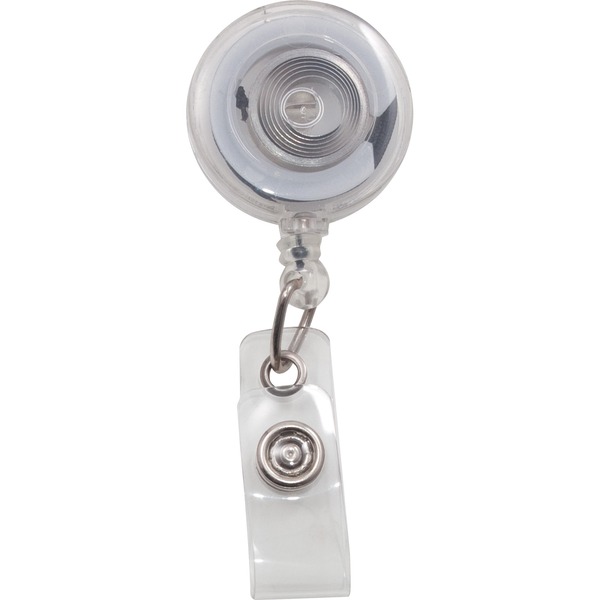 Advantus Translucent Retractable ID Card Reel with Snaps - Plastic, Nylon - 12 / Pack - Translucent