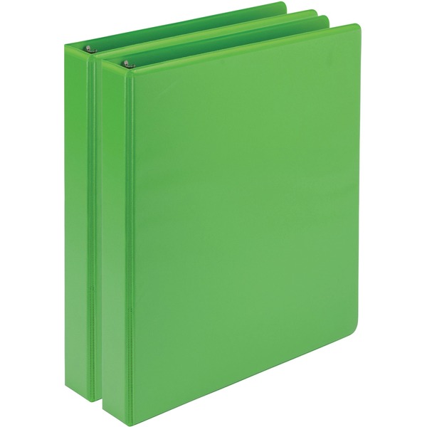 Samsill Earth's Choice Plant-based View Binders - 1" Binder Capacity - Letter - 8 1/2" x 11" Sheet Size - 200 Sheet Capacity - 3 x Round Ring Fastener(s) - 2 Internal Pocket(s) - Chipboard, Polypropylene, Plastic - Lime - 1.34 lb - Recycled - Clear Overlay, Durable - 2 / Pack