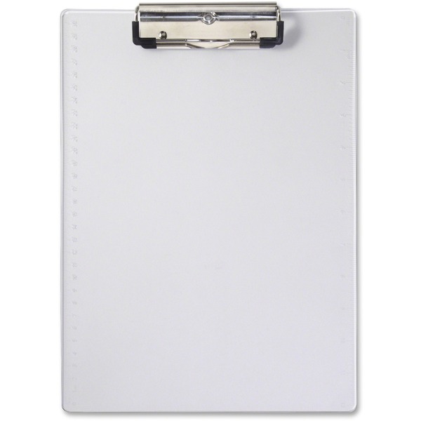 Saunders Clipboard - 0.50" Clip Capacity - 8 1/2" x 12" - Acrylic - Clear - 1 Each