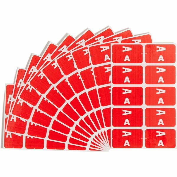 Smead AlphaZ ACCS Color-Coded Labels - "A" - 1" Width x 1 5/8" Length - Red - 10 / Sheet - 100 / Pack