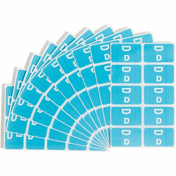Smead AlphaZ ACCS Color-Coded Labels - "D" - 1" Width x 1 5/8" Length - Light Blue - 10 / Sheet - 100 / Pack