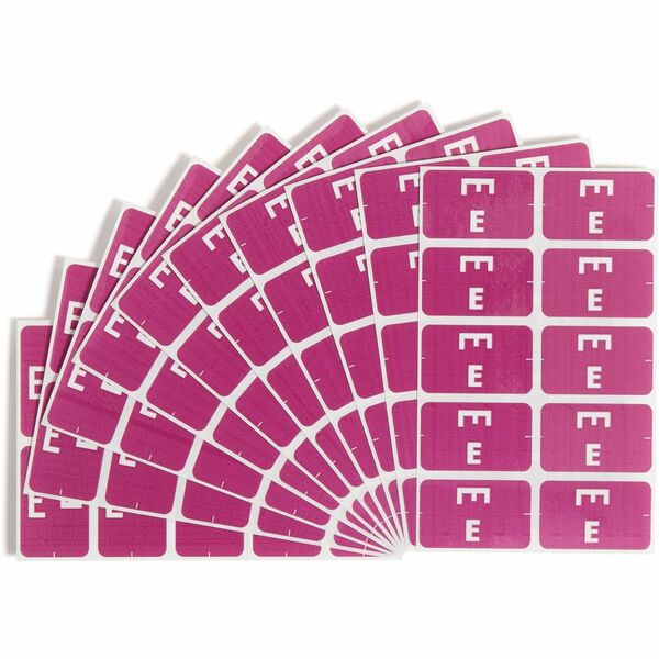 Smead AlphaZ ACCS Color-Coded Labels - "E" - 1" Width x 1 5/8" Length - Purple - 10 / Sheet - 100 / Pack