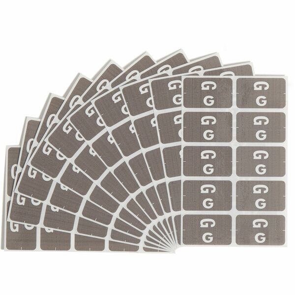 Smead AlphaZ ACCS Color-Coded Labels - "G" - 1" Width x 1 5/8" Length - Gray - 10 / Sheet - 100 / Pack
