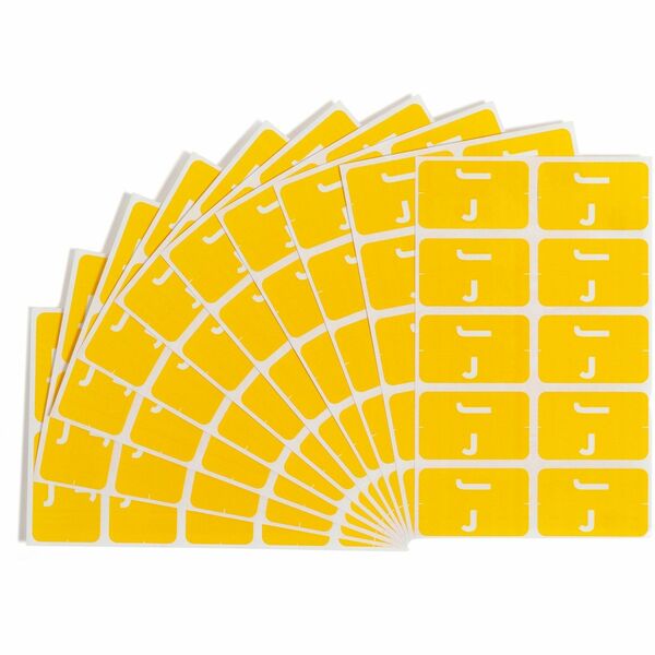 Smead AlphaZ ACCS Color-Coded Labels - "J" - 1" Width x 1 5/8" Length - Yellow - 10 / Sheet - 100 / Pack