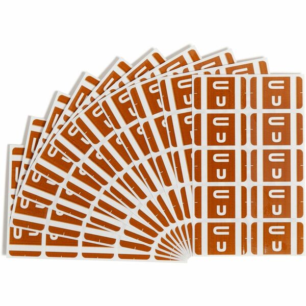 Smead AlphaZ ACCS Color-Coded Labels - "U" - 1" Width x 1 5/8" Length - Dark Brown - 10 / Sheet - 100 / Pack