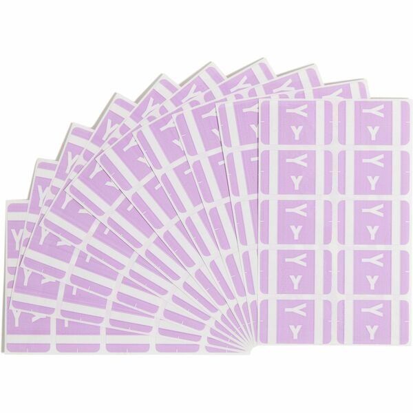 Smead AlphaZ ACCS Color-Coded Labels - "Y" - 1" Width x 1 5/8" Length - Lavender - 10 / Sheet - 100 / Pack