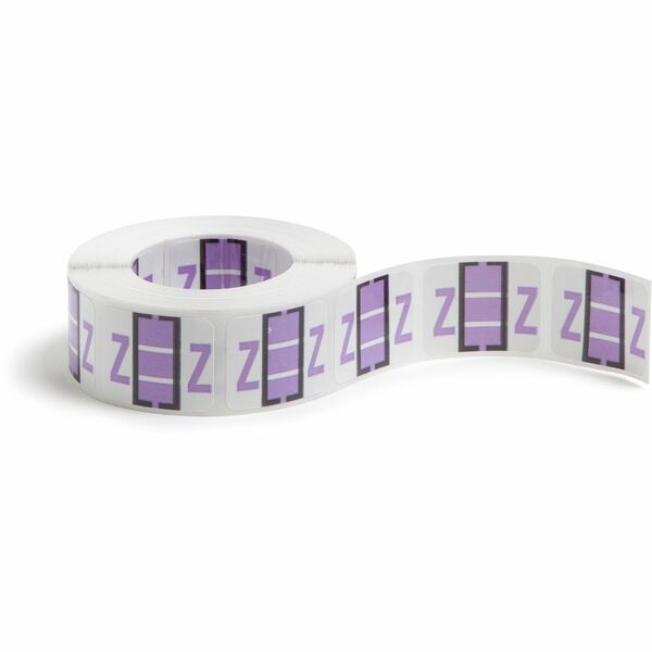 Smead BCCR Bar-Style Color-Coded Labels - "Alphabet" - 1 1/4" Width x 1" Length - Lavender - 500 / Roll - 500 / Roll