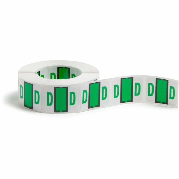Smead BCCR Bar-Style Color-Coded Labels - "Alphabet" - 1 1/4" Width x 1" Length - Light Green - 500 / Roll - 500 / Roll