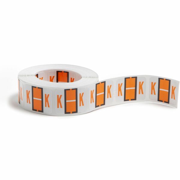 Smead BCCR Bar-Style Color-Coded Labels - "Alphabet" - 1 1/4" Width x 1" Length - Light Orange - 500 / Roll - 500 / Roll