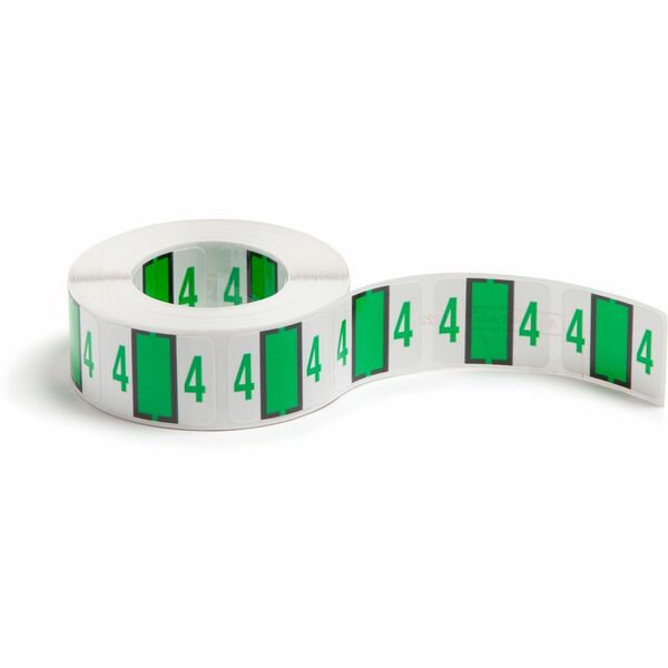 Smead BCCRN Bar-Style Color-Coded Labels - "Number" - 1 1/4" Width x 1" Length - Light Green - 500 / Roll