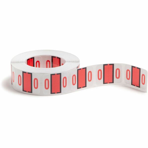 Smead BCCRN Bar-Style Color-Coded Labels - "Number" - 1 1/4" Width x 1" Length - Pink - 500 / Roll