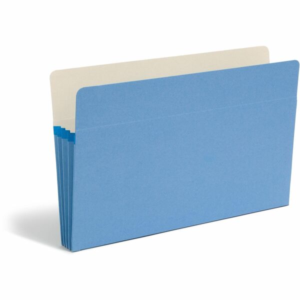 Smead Colored File Pockets - Legal - 8 1/2" x 14" Sheet Size - 3 1/2" Expansion - Top Tab Location - Tear Resistant - Blue - Recycled - 1 Each