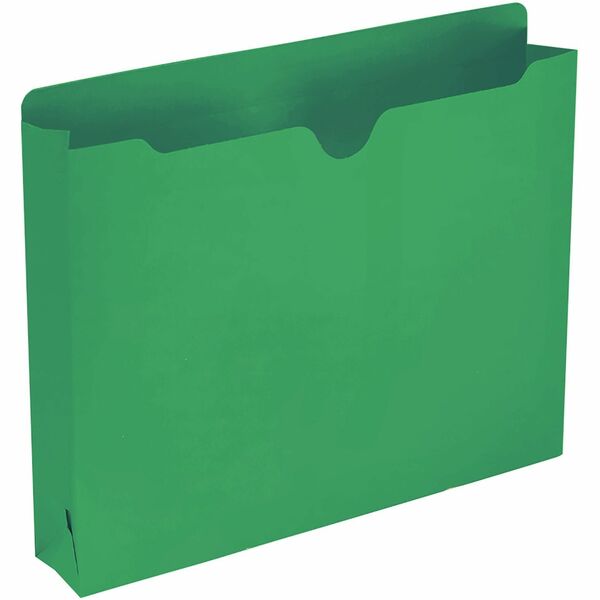 Smead Colored Straight Tab Cut Letter Recycled File Jacket - 8 1/2" x 11" - 2" Expansion - Green - 10% Recycled - 50 / Box