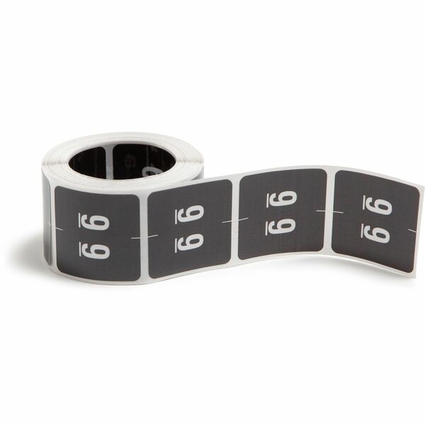 Smead DCC Color-Coded Numeric Labels - "Number" - 1 1/2" Width x 1 1/2" Length - Black - 250 / Roll