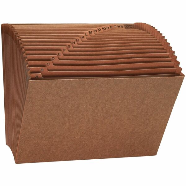 Smead Letter Recycled Expanding File - 8 1/2" x 11" - 7/8" Expansion - 21 Pocket(s) - Redrope - Redrope - 30% Recycled - 1 Each