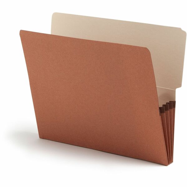 Smead Letter Recycled File Pocket - 8 1/2" x 11" - 3 1/2" Expansion - Top Tab Location - Redrope - Redrope - 30% Recycled - 10 / Box