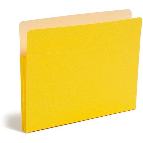 Smead Straight Tab Cut Letter Recycled File Pocket - 8 1/2" x 11" - 1 3/4" Expansion - Top Tab Location - Manila - Yellow - 10% Recycled - 1 Each