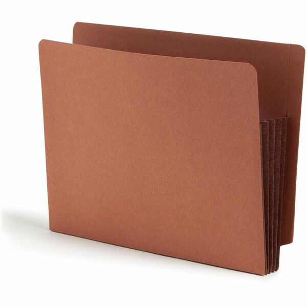 Smead Straight Tab Cut Letter Recycled File Pocket - 8 1/2" x 11" - 3 1/2" Expansion - 1 Pocket(s) - Top Tab Location - Redrope - Dark Brown - 30% Recycled - 10 / Box