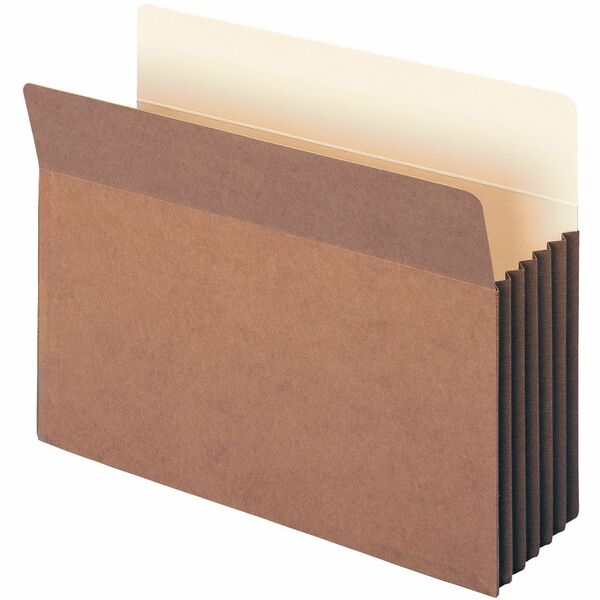 Smead Straight Tab Cut Letter Recycled File Pocket - 8 1/2" x 11" - 5 1/4" Expansion - Top Tab Location - Redrope - Redrope - 30% Recycled - 10 / Box