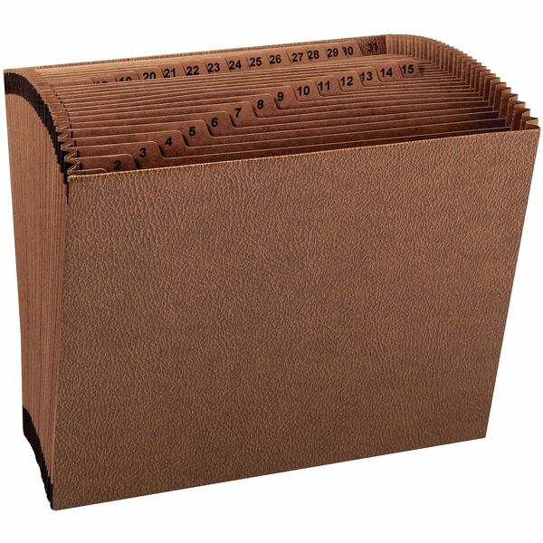 Smead TUFF Letter Recycled Expanding File - 8 1/2" x 11" - 7/8" Expansion - 31 Pocket(s) - Redrope - 30% Recycled - 1 Each