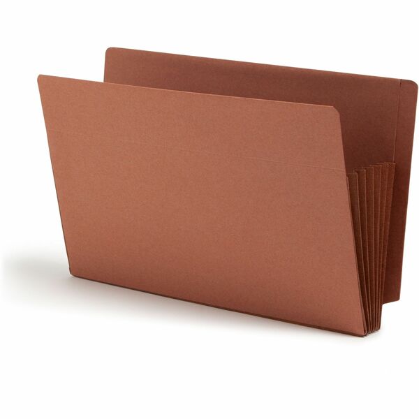 Smead TUFF Straight Tab Cut Legal Recycled File Pocket - 8 1/2" x 14" - 5 1/4" Expansion - Redrope - Redrope - 30% Recycled - 10 / Box
