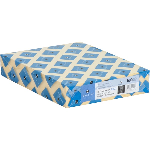 Sparco Premium Copy Paper - Canary - Letter - 8 1/2" x 11" - 20 lb Basis Weight - 500 / Ream - Sustainable Forestry Initiative (SFI) - Lint-free, Archival-safe, Acid-free - Canary