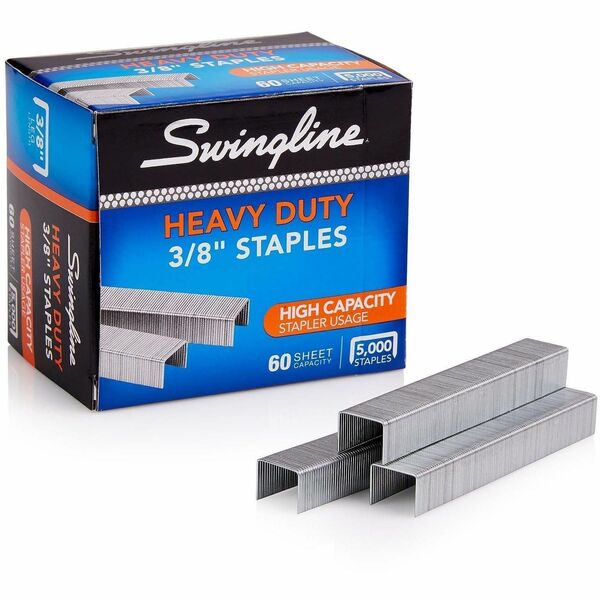 Swingline Staples - 100 Per Strip - Heavy Duty - 3/8" Leg - Holds 60 Sheet(s) - Heavy Duty, Chisel Point5000 / Box