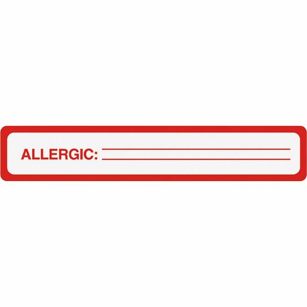 Tabbies ALLERGIC Allergy Message Labels - 5 1/2" Width x 1" Length - Black, Black - 175 / Roll
